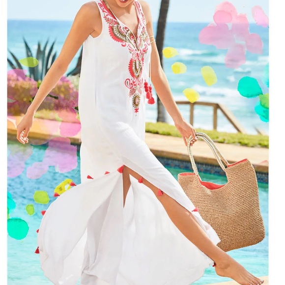 Lilly Pulitzer Dresses & Skirts - Embroidered White Lilly Pulitzer Maxi Dress NWT S